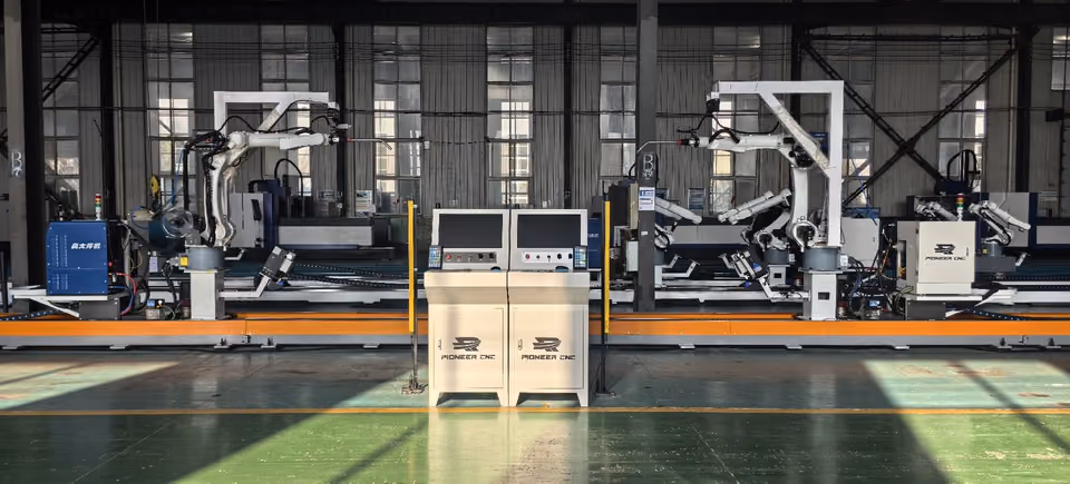 Línea de soldadura con robots